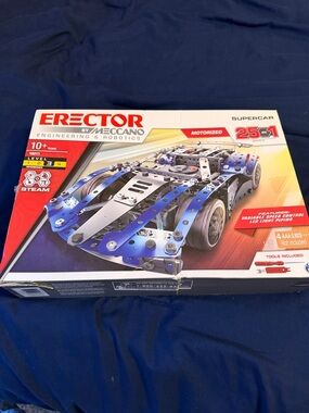 Erector by Meccano 18211 Blue Supercar Motorized Building Set